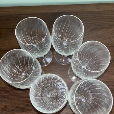 Set of 6 Royal Leerdam Holland Swirl Radiance Wine Glasses Vintage 8.5 oz - Thumbnail 7
