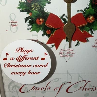 Howard Miller Carols of Christmas II Table Clock Musical Sounds Of The Season - Thumbnail 3