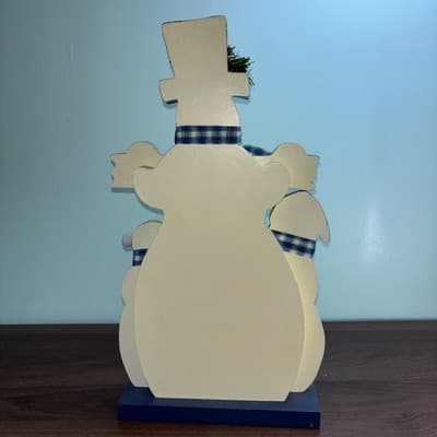 CHRISTMAS Countdown Advent Calendar Snowman Fabric Wood Decor 16"x 8" 1/4 Family - Thumbnail 6