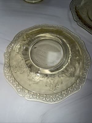 Vtg Patrician Spoke Depression Federal Glass CREAMER Plates Amber Yellow 1930s - Thumbnail 21