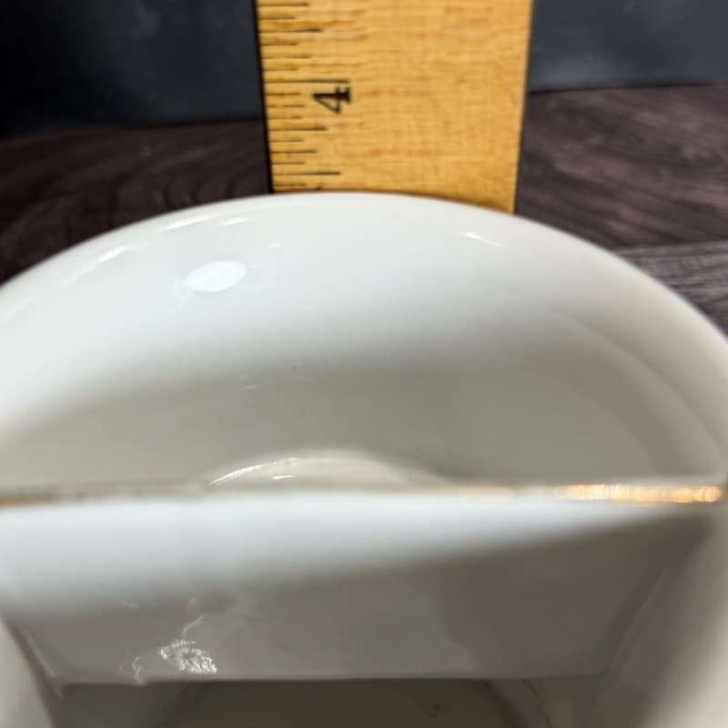 Vintage Porcelain Mustache Cup Mug Floral Design Pink White Gold Trim - Thumbnail 6