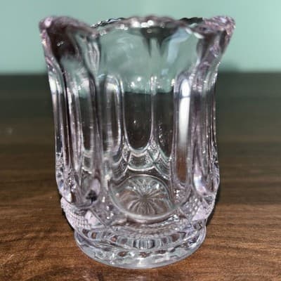 GLASS BEADED SCALLOPED EDGE OVAL TOOTHPICK Pale Lilac Purple Pastel - Thumbnail 5