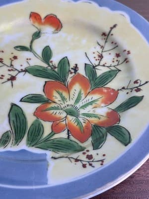 Set Of 2 Vintage Hinode Peach Luster Floral Design Dessert Plate 7 1/4” - Thumbnail 5