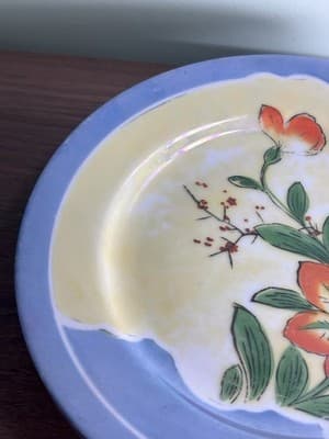 Set Of 2 Vintage Hinode Peach Luster Floral Design Dessert Plate 7 1/4” - Thumbnail 7