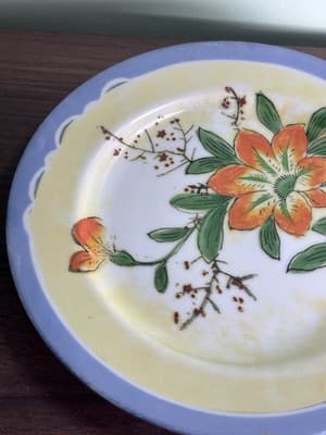 Set Of 2 Vintage Hinode Peach Luster Floral Design Dessert Plate 7 1/4” - Thumbnail 10