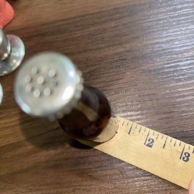 Vintage Schlitz Beer Salt & Pepper Shakers-Brown Glass Bottles With Metal Tops - Thumbnail 9