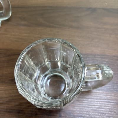 VTG Set of 4 Clear Heavy Glass Beer Beverage Mugs Tavern Antique Glasses - Thumbnail 11