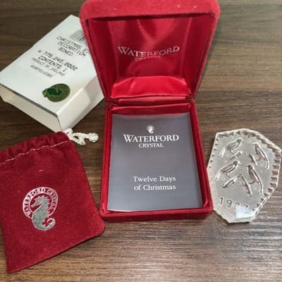 Waterford Crystal 1987 - Four Calling Birds Ornament- 12 Days of Christmas-Boxed