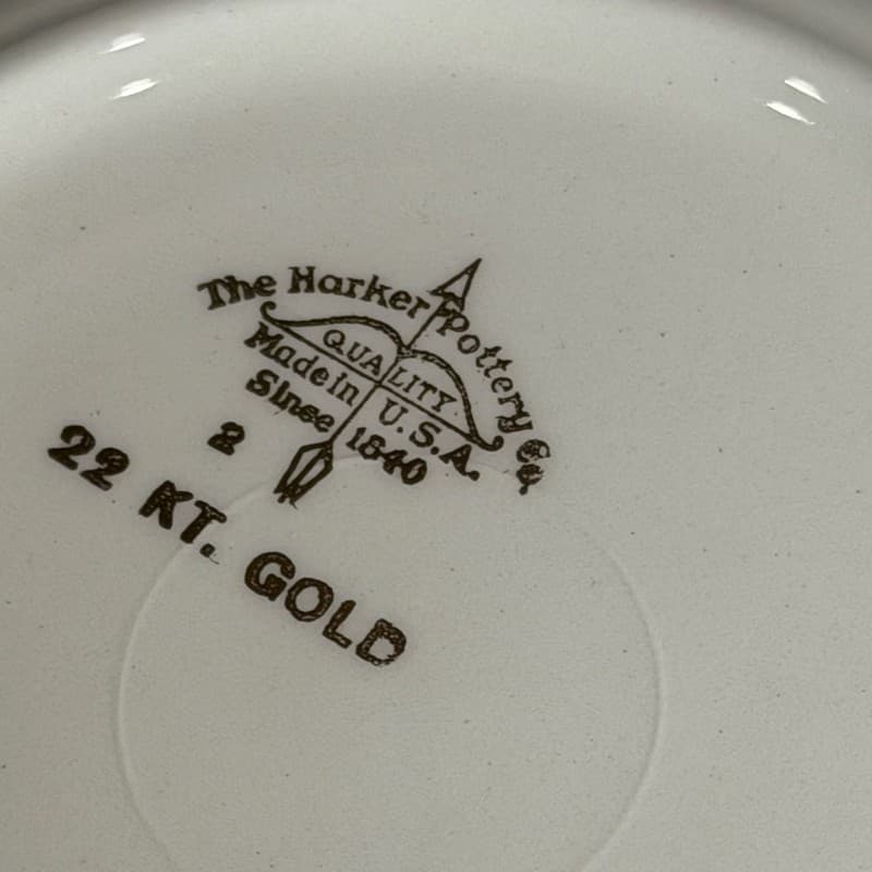 Harker Pottery 1903 Cadillac Automobile 6.25” Collector Plate 22KT Gold Trim - Thumbnail 6