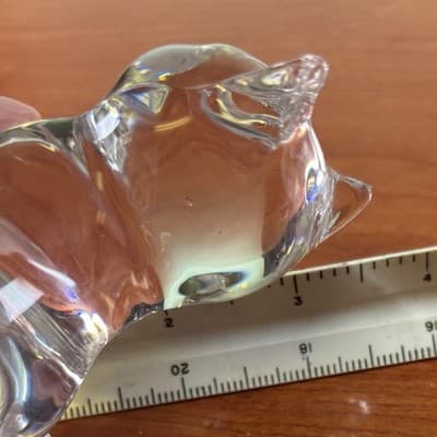 Fenton Art Glass Light Crystal Clear 3 5/8" Sitting Cat Excellent Condition - Thumbnail 8