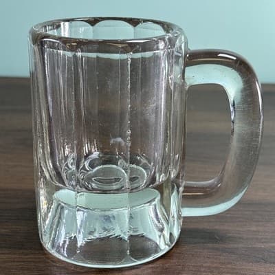 VTG Set of 4 Clear Heavy Glass Beer Beverage Mugs Tavern Antique Glasses - Thumbnail 17