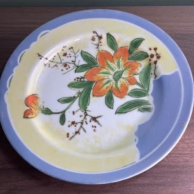 Set Of 2 Vintage Hinode Peach Luster Floral Design Dessert Plate 7 1/4” - Thumbnail 8