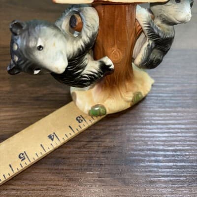 Vtg Black Bears and Tree Stand Salt And Pepper Shakers Michigan State Japan - Thumbnail 12