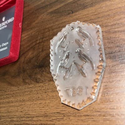 Waterford Crystal 1987 - Four Calling Birds Ornament- 12 Days of Christmas-Boxed - Thumbnail 8