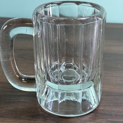 VTG Set of 4 Clear Heavy Glass Beer Beverage Mugs Tavern Antique Glasses - Thumbnail 20
