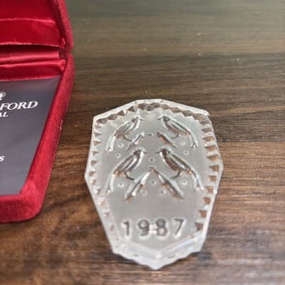 Waterford Crystal 1987 - Four Calling Birds Ornament- 12 Days of Christmas-Boxed - Thumbnail 5