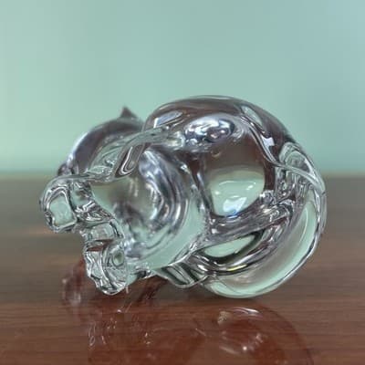 Fenton Art Glass Light Crystal Clear 3 5/8" Sitting Cat Excellent Condition - Thumbnail 7