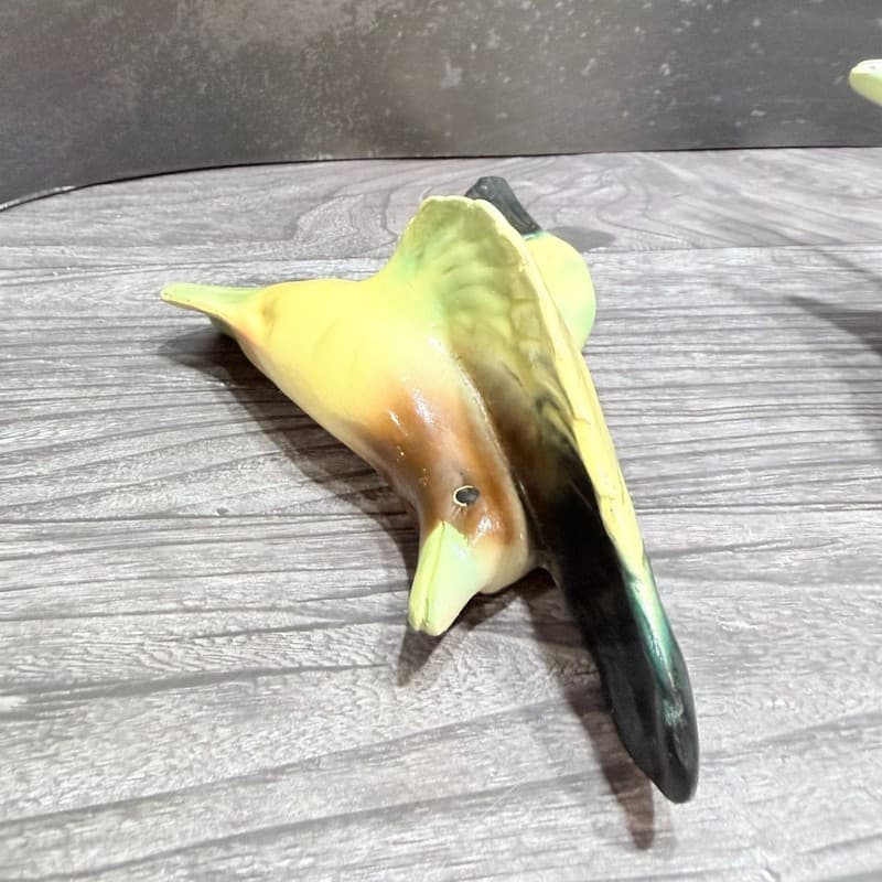 Vintage Chalkware Flying Ducks Mallard Wall Hangings Set of 2 - Thumbnail 10