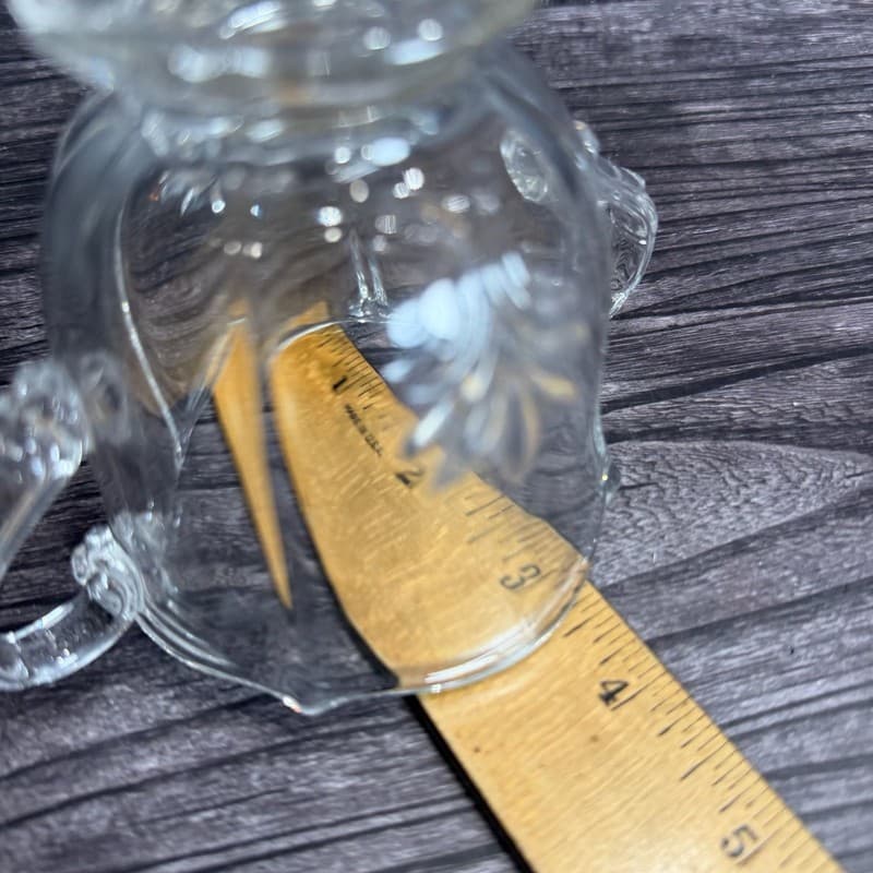 Vintage Fostoria Baroque Clear Glass Fleur de Lis Sugar Bowl and Creamer Set - Thumbnail 17