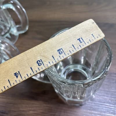 VTG Set of 4 Clear Heavy Glass Beer Beverage Mugs Tavern Antique Glasses - Thumbnail 8