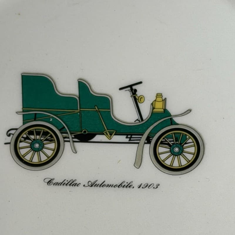 Harker Pottery 1903 Cadillac Automobile 6.25” Collector Plate 22KT Gold Trim - Thumbnail 2