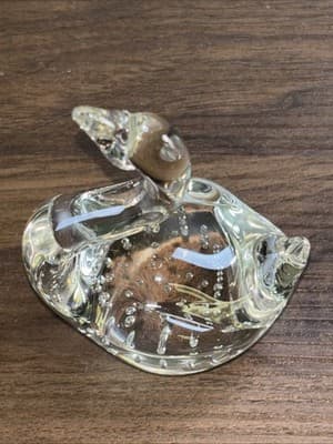 Beautiful Swan Or Goose Heavy Art Glass Bird Clear Glass Figurine Paperweight 4� - Thumbnail 9