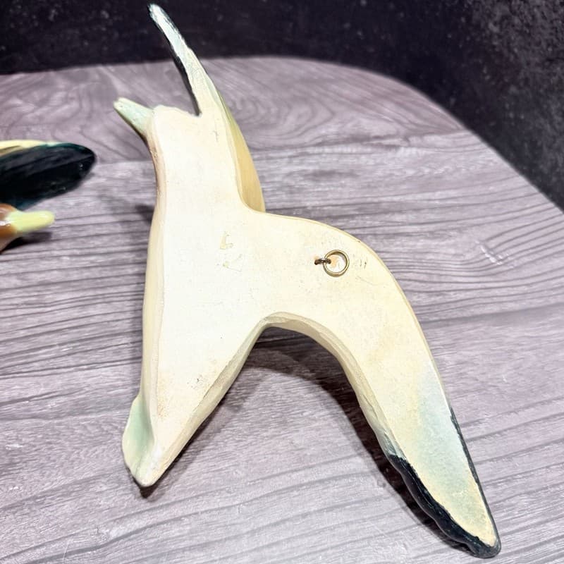 Vintage Chalkware Flying Ducks Mallard Wall Hangings Set of 2 - Thumbnail 6