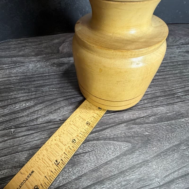 Vintage Rustic Hand Carved Wooden Mortar and Pestle Set for Herbs and Spices - Thumbnail 14