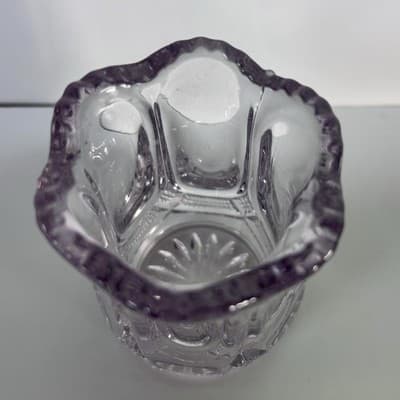 GLASS BEADED SCALLOPED EDGE OVAL TOOTHPICK Pale Lilac Purple Pastel - Thumbnail 2
