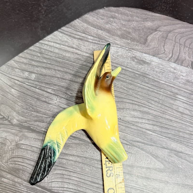 Vintage Chalkware Flying Ducks Mallard Wall Hangings Set of 2 - Thumbnail 16