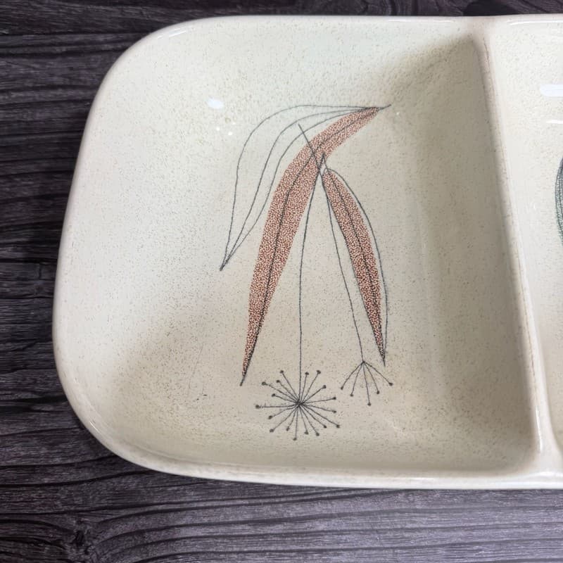 Vintage Franciscan Trio Pattern Mid-Century Modern Divided Vegetable Serving Dis - Thumbnail 2
