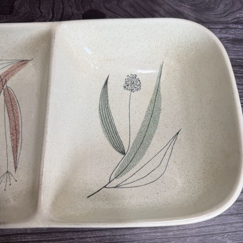 Vintage Franciscan Trio Pattern Mid-Century Modern Divided Vegetable Serving Dis - Thumbnail 3