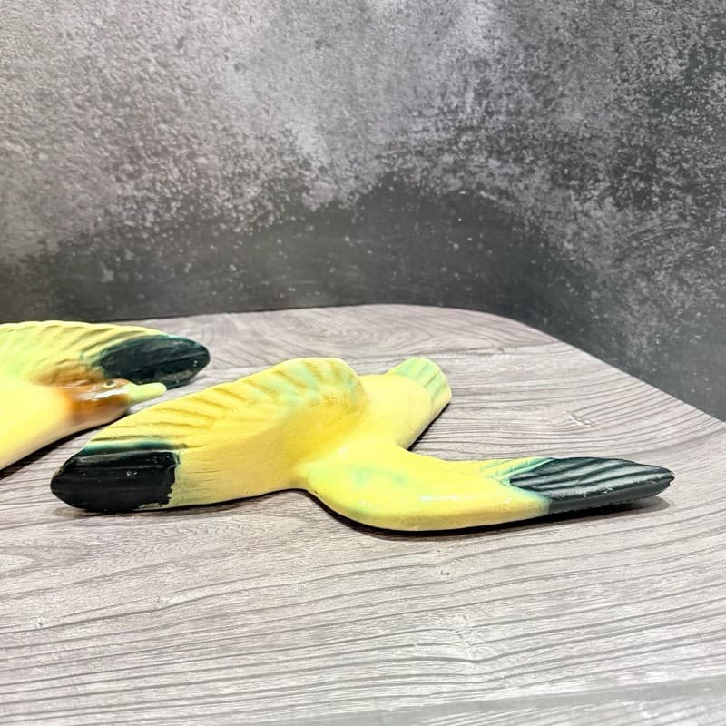 Vintage Chalkware Flying Ducks Mallard Wall Hangings Set of 2 - Thumbnail 8