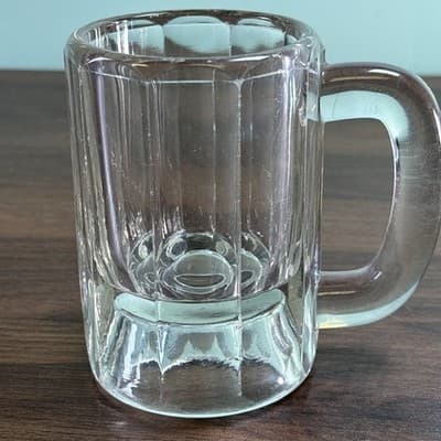 VTG Set of 4 Clear Heavy Glass Beer Beverage Mugs Tavern Antique Glasses - Thumbnail 23