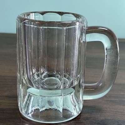 VTG Set of 4 Clear Heavy Glass Beer Beverage Mugs Tavern Antique Glasses - Thumbnail 24