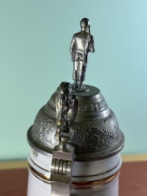 Beer Stein 102nd Signal Battalion Nude Lady Lithophane Lidded 1958 60 Germany - Thumbnail 13