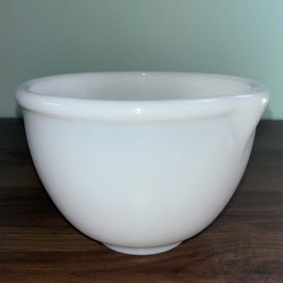 Vintage Glasbake for Sunbeam Milk Glass Mixing Bowl Spout-6.5" Replacement