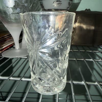 Anchor Hocking 8oz Juice Glass Tumblers Star of David Vintage Prescot 4.5” Tal