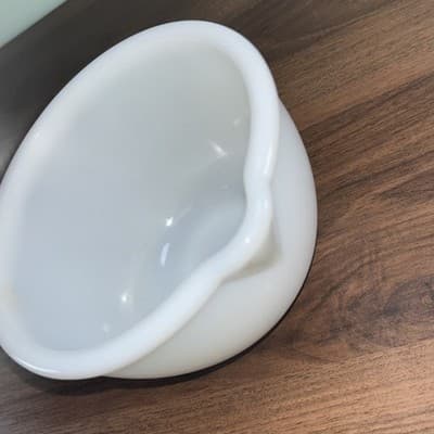 Vintage Glasbake for Sunbeam Milk Glass Mixing Bowl Spout-6.5" Replacement - Thumbnail 3