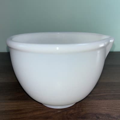 Vintage Glasbake for Sunbeam Milk Glass Mixing Bowl Spout-6.5" Replacement - Thumbnail 6
