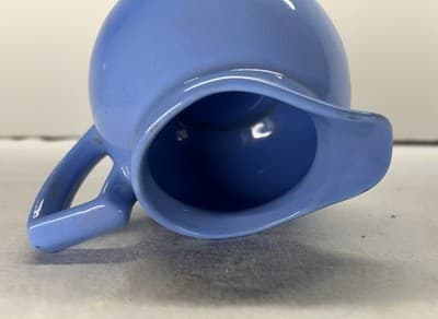 Vintage LIPTON TEA Collectable Blue Creamer by Hall Pottery USA EUC Pitcher - Thumbnail 4