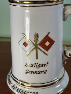 Beer Stein 102nd Signal Battalion Nude Lady Lithophane Lidded 1958 60 Germany - Thumbnail 7