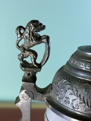 Beer Stein 102nd Signal Battalion Nude Lady Lithophane Lidded 1958 60 Germany - Thumbnail 11