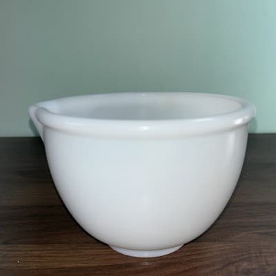 Vintage Glasbake for Sunbeam Milk Glass Mixing Bowl Spout-6.5" Replacement - Thumbnail 4