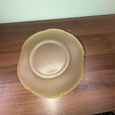 Lancaster Depression Glass Topaz Yellow Large Serving Bowl Frosted Satin 10” - Thumbnail 8