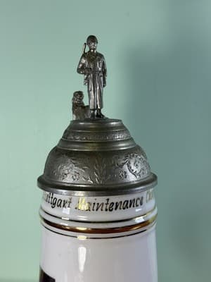 Beer Stein 102nd Signal Battalion Nude Lady Lithophane Lidded 1958 60 Germany - Thumbnail 5