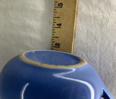 Vintage LIPTON TEA Collectable Blue Creamer by Hall Pottery USA EUC Pitcher - Thumbnail 9
