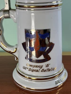 Beer Stein 102nd Signal Battalion Nude Lady Lithophane Lidded 1958 60 Germany - Thumbnail 4