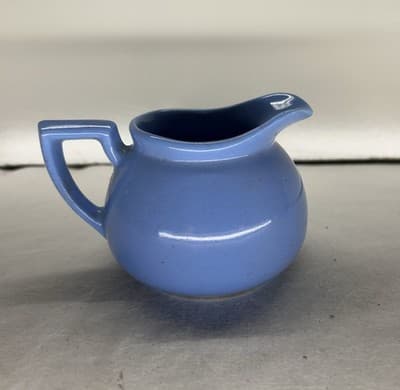 Vintage LIPTON TEA Collectable Blue Creamer by Hall Pottery USA EUC Pitcher - Thumbnail 3