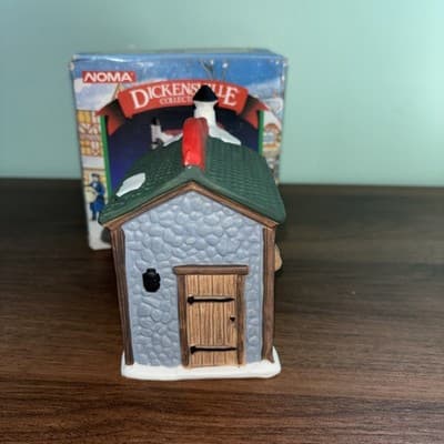 VTG Noma 1995 Dickensville Cider Stand Porcelain Christmas Village Accessories - Thumbnail 5